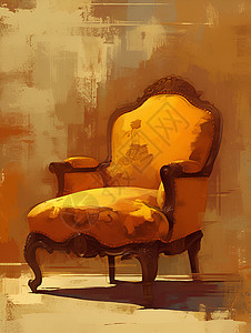 壁纸上的椅子绘画图片