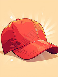 红色棒球帽的矢量插画图片