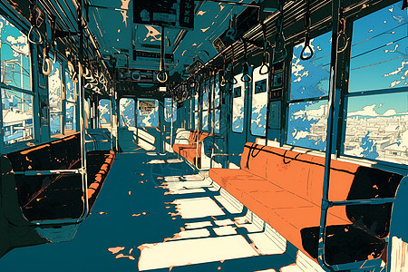 绘画的交通列车图片