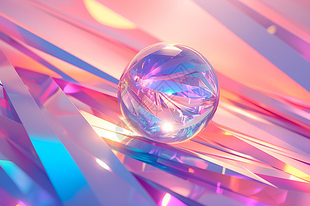 彩色玻璃水晶球图片