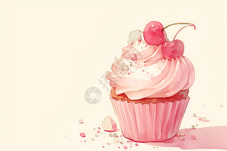 粉色水果蛋糕图片