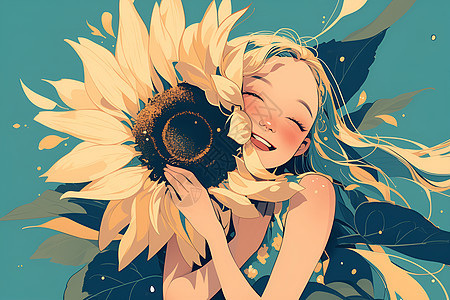阳光少女的太阳花图片