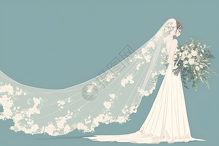 新娘美丽的婚纱图片