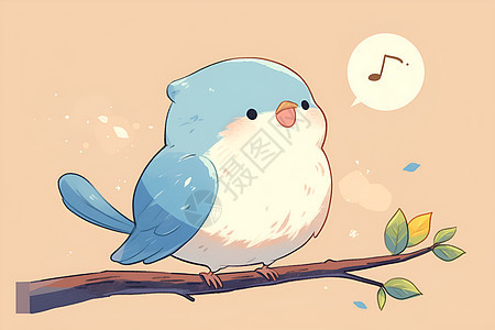小鸟在树枝上唱歌图片