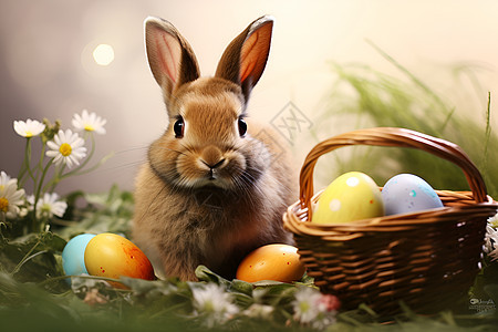 兔子与彩蛋图片