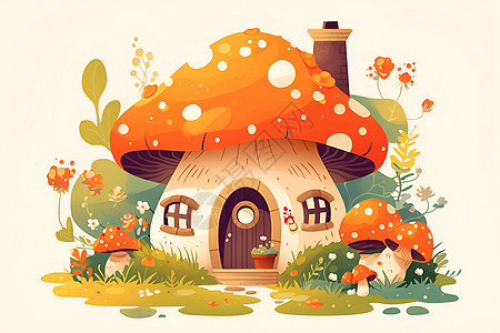 童话世界的可爱蘑菇屋图片