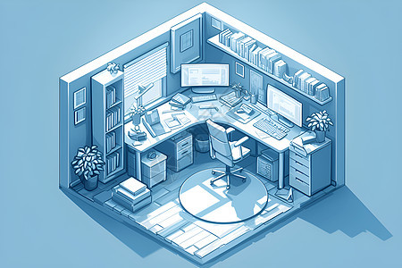 游戏风格的家庭办公室图片