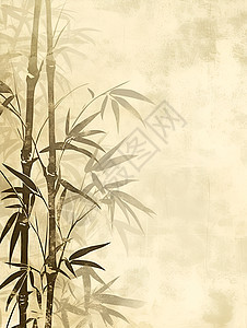古色古香的竹林墨画图片