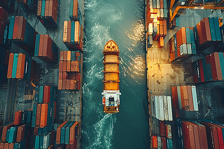 港口货物码头集装箱船图片