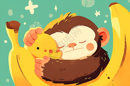 香蕉和猴子图片