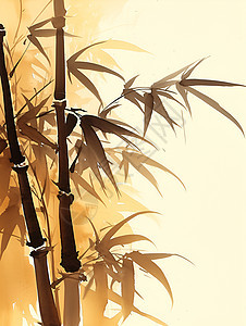 中国风的竹子水墨画图片