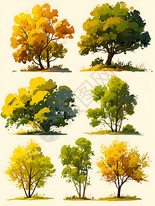 五彩斑斓的树木图片