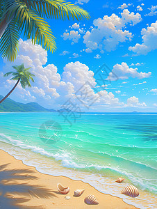 阳光灿烂的沙滩图片