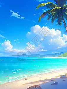 碧海蓝天下的沙滩图片