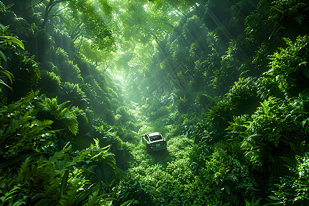森林中的汽车图片