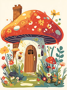 童话世界中的迷人蘑菇屋图片