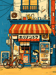 卡通的甜品商店图片