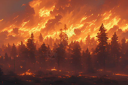 森林的大火图片