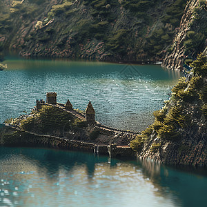 湖上的小岛的景色图片