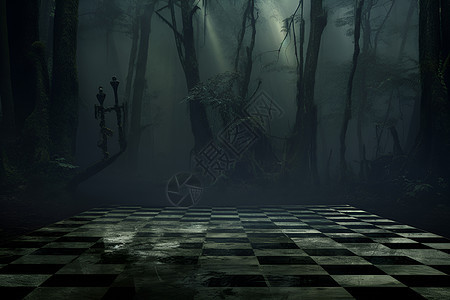 神秘森林的棋盘图片