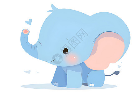 可爱的蓝色大象图片