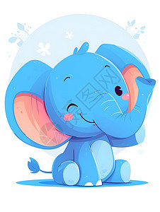 微笑的蓝色大象图片