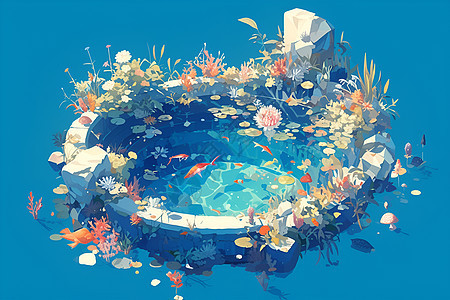 潮汐池中的花朵图片