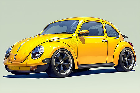 可爱黄色甲壳虫汽车图片