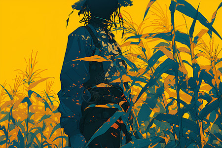 玉米的里的稻草人图片