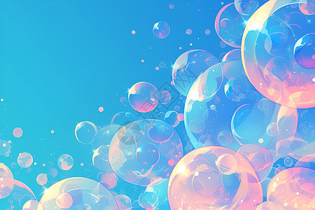 蓝天下的七彩泡泡图片