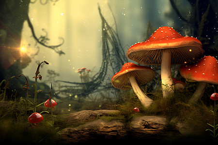 魔幻森林的蘑菇图片