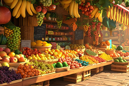 缤纷水果市场图片