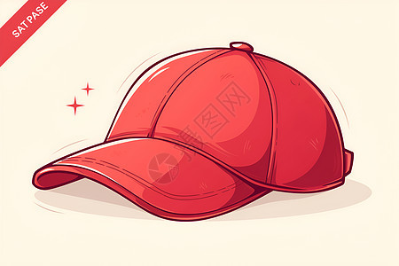 斜着放的红色棒球帽图片