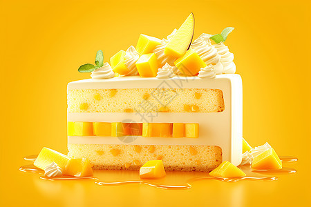 芒果奶油蛋糕图片