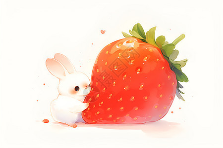 兔子宝宝和草莓图片