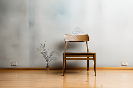 房子内的木质椅子图片