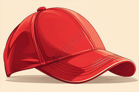 红色棒球帽的矢量插图图片