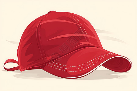 红色棒球帽的插画图片