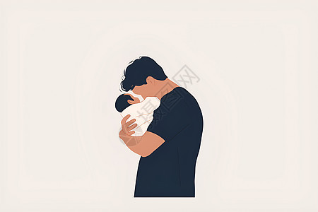 怀抱婴儿的男人图片
