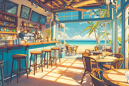 海滩上的餐厅建筑图片