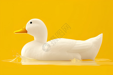 白色的可爱鸭子图片
