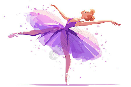 穿着紫色裙子的芭蕾舞者图片
