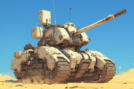 沙漠中的玩具坦克图片