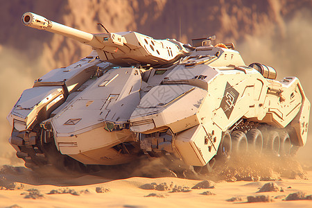 战车驰骋沙漠图片