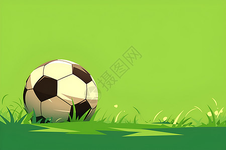绿色草地上的足球图片