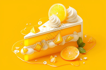 美味的芒果奶油蛋糕图片