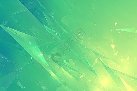 水晶几何玻璃绿色壁纸图片