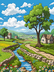 乡村的风景图片
