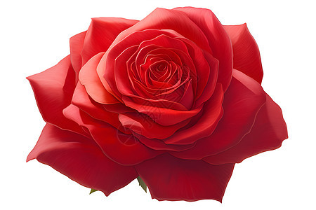 红色玫瑰在纯白背景中的插画图片