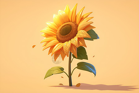 阳光下的向日葵插画图片